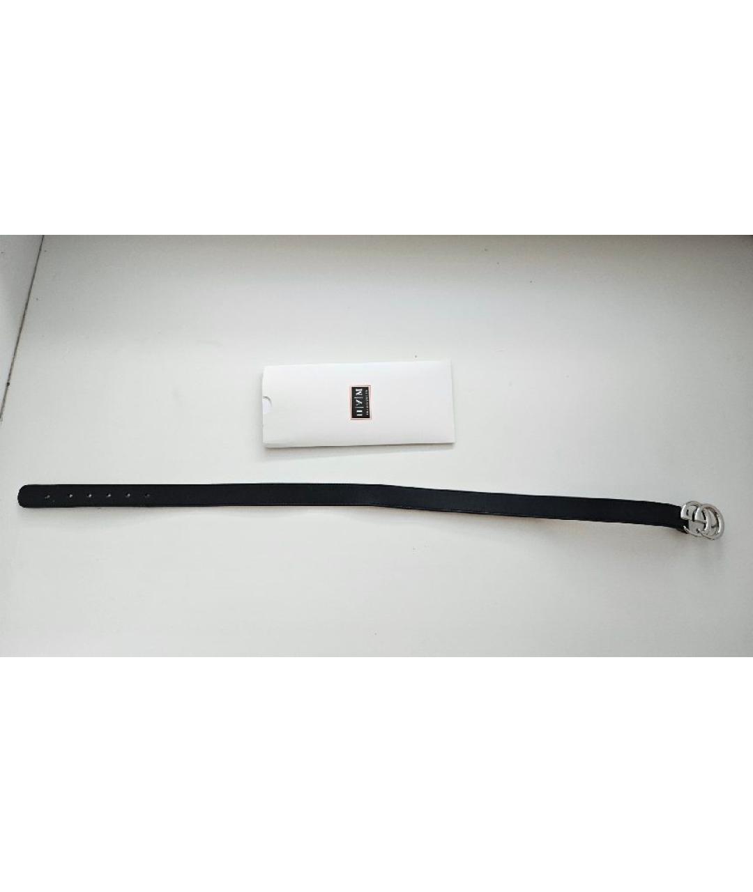 GUCCI Черный кожаный ремень, фото 2