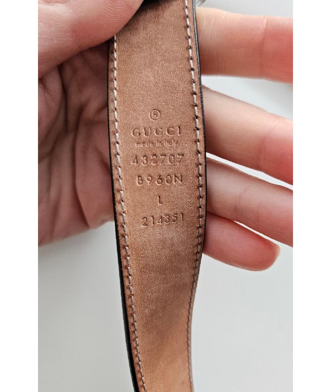 GUCCI Черный кожаный ремень, фото 4