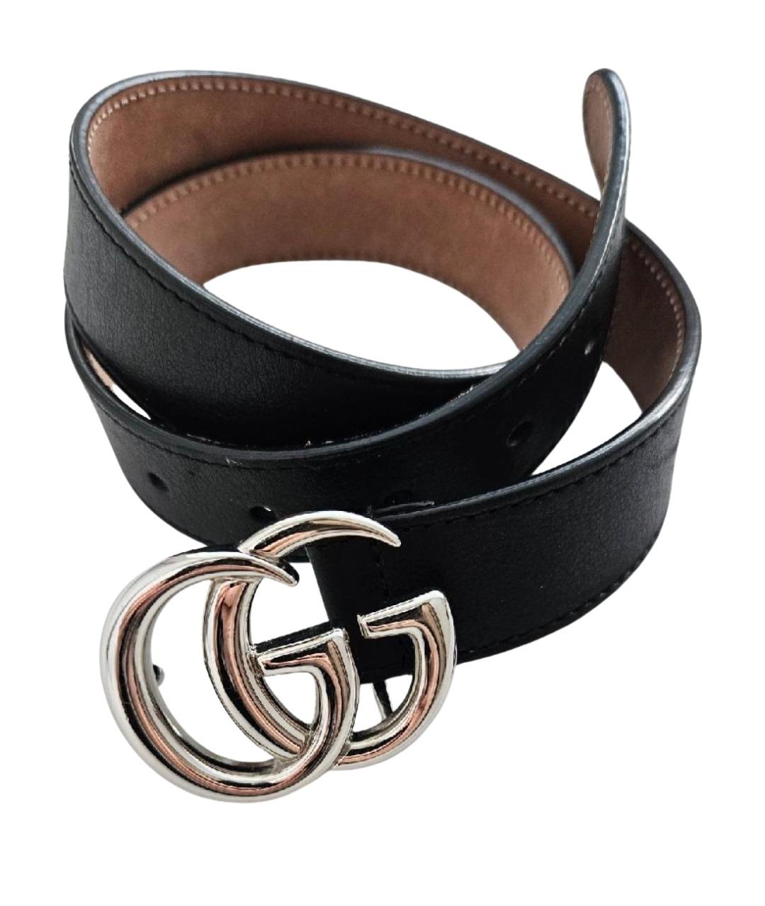 GUCCI Черный кожаный ремень, фото 1