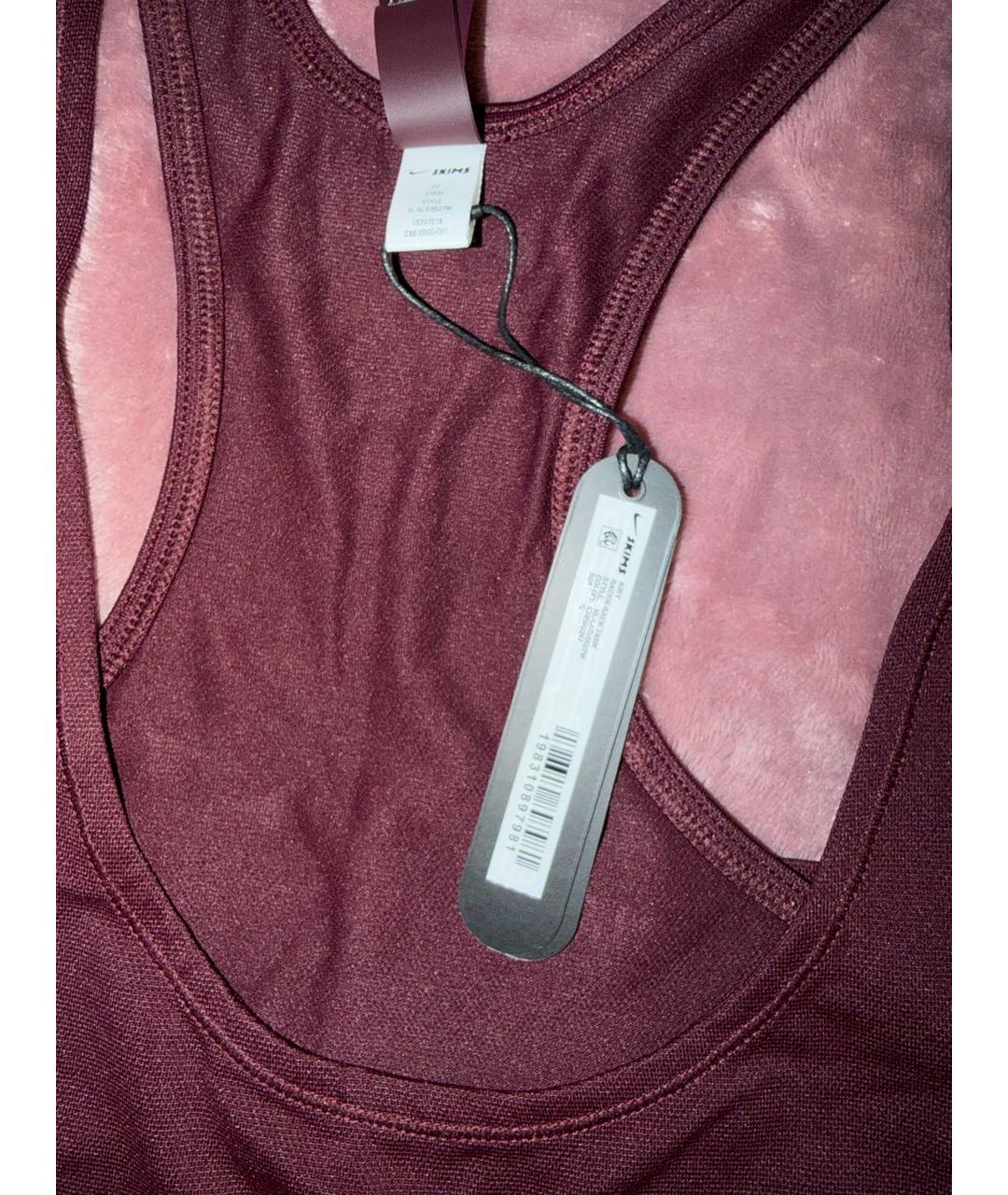 SKIMS Бордовая полиамидовая майка, фото 7