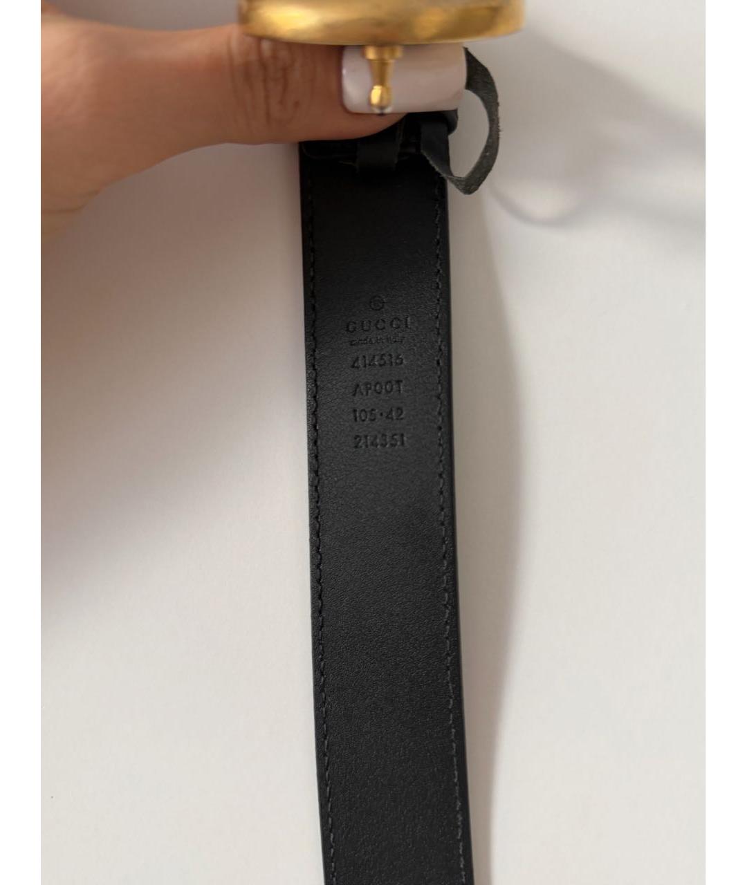 GUCCI Черный кожаный ремень, фото 3