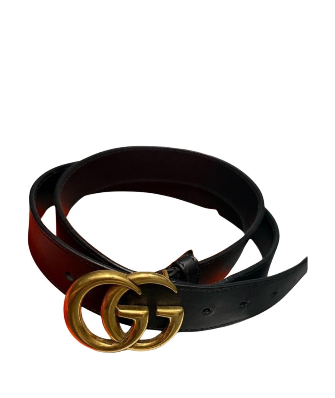 GUCCI Черный кожаный ремень, фото 1