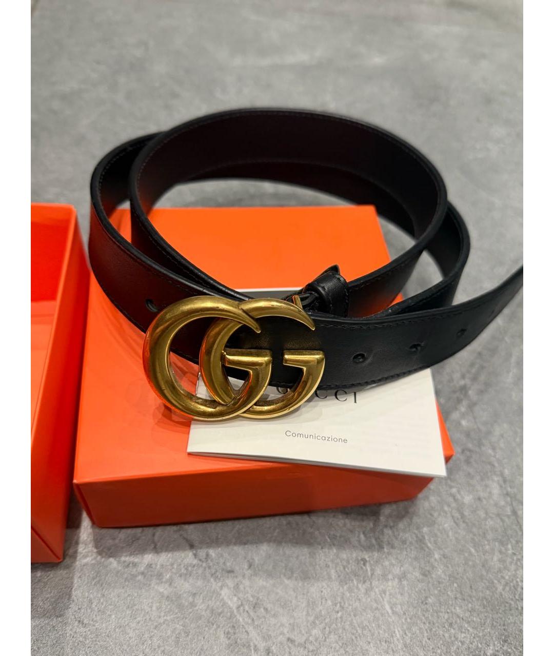 GUCCI Черный кожаный ремень, фото 7