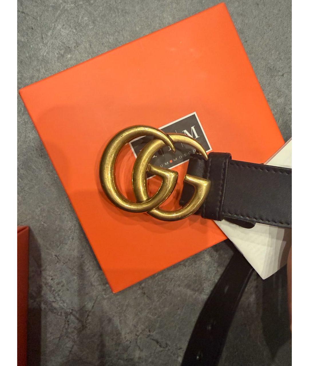 GUCCI Черный кожаный ремень, фото 2