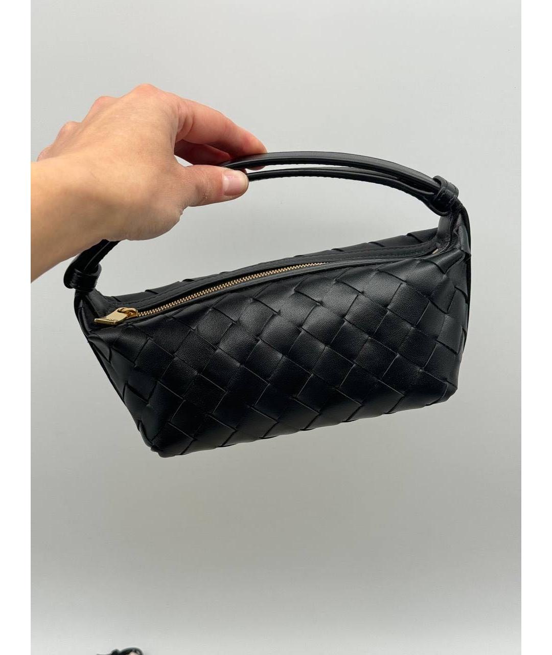 BOTTEGA VENETA Черная кожаная сумка с короткими ручками, фото 2