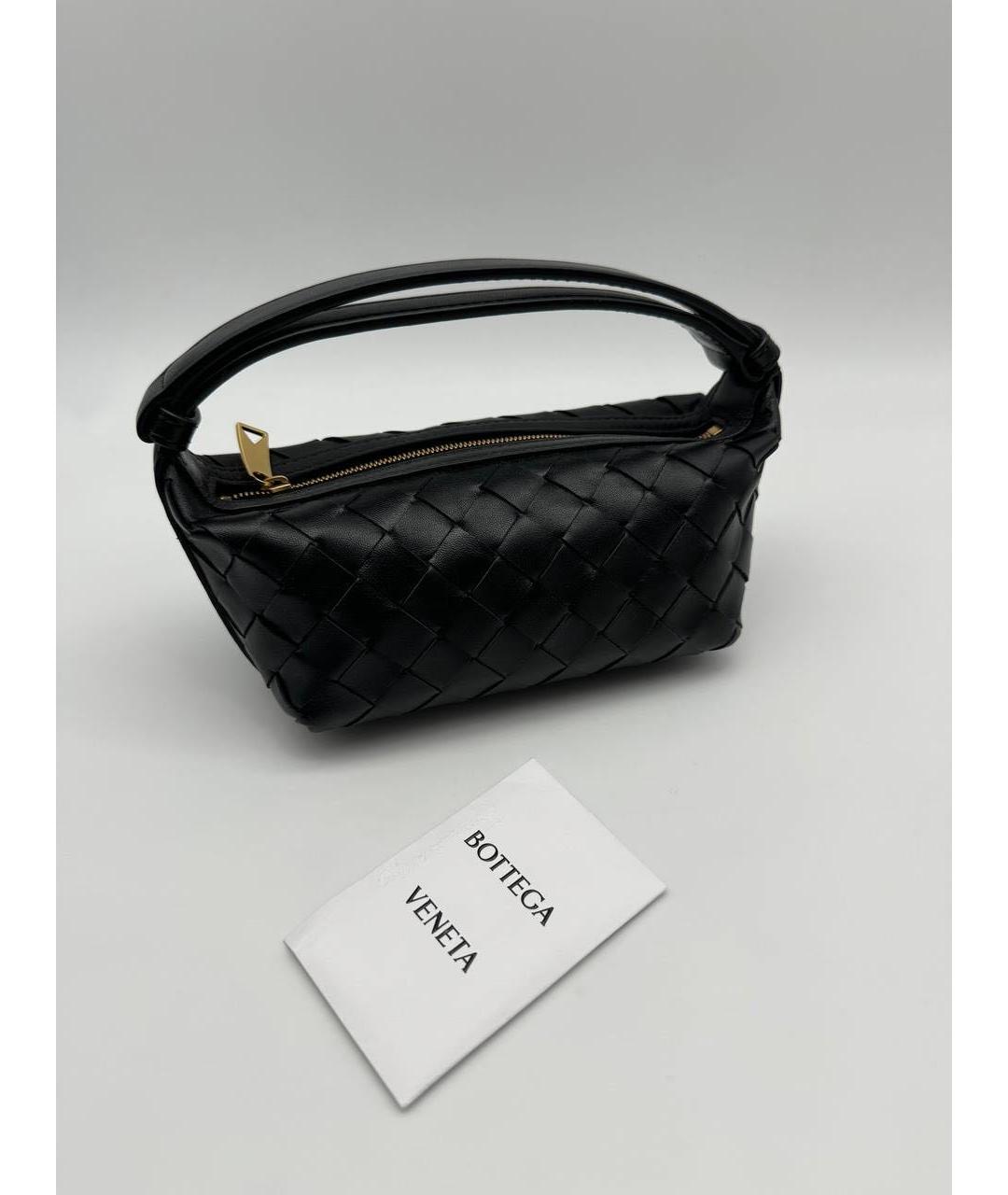 BOTTEGA VENETA Черная кожаная сумка с короткими ручками, фото 3