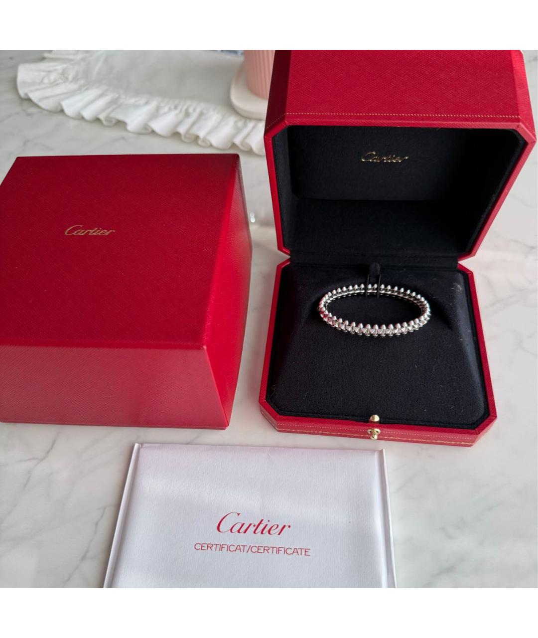 CARTIER Белый браслет из белого золота, фото 3