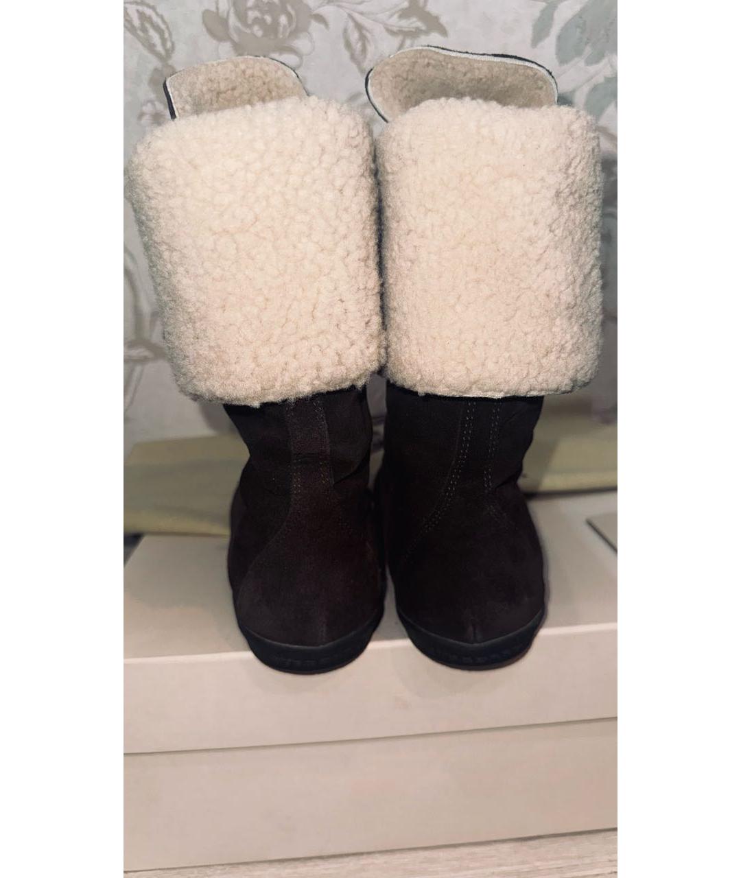 BURBERRY Коричневые замшевые полусапоги, фото 4