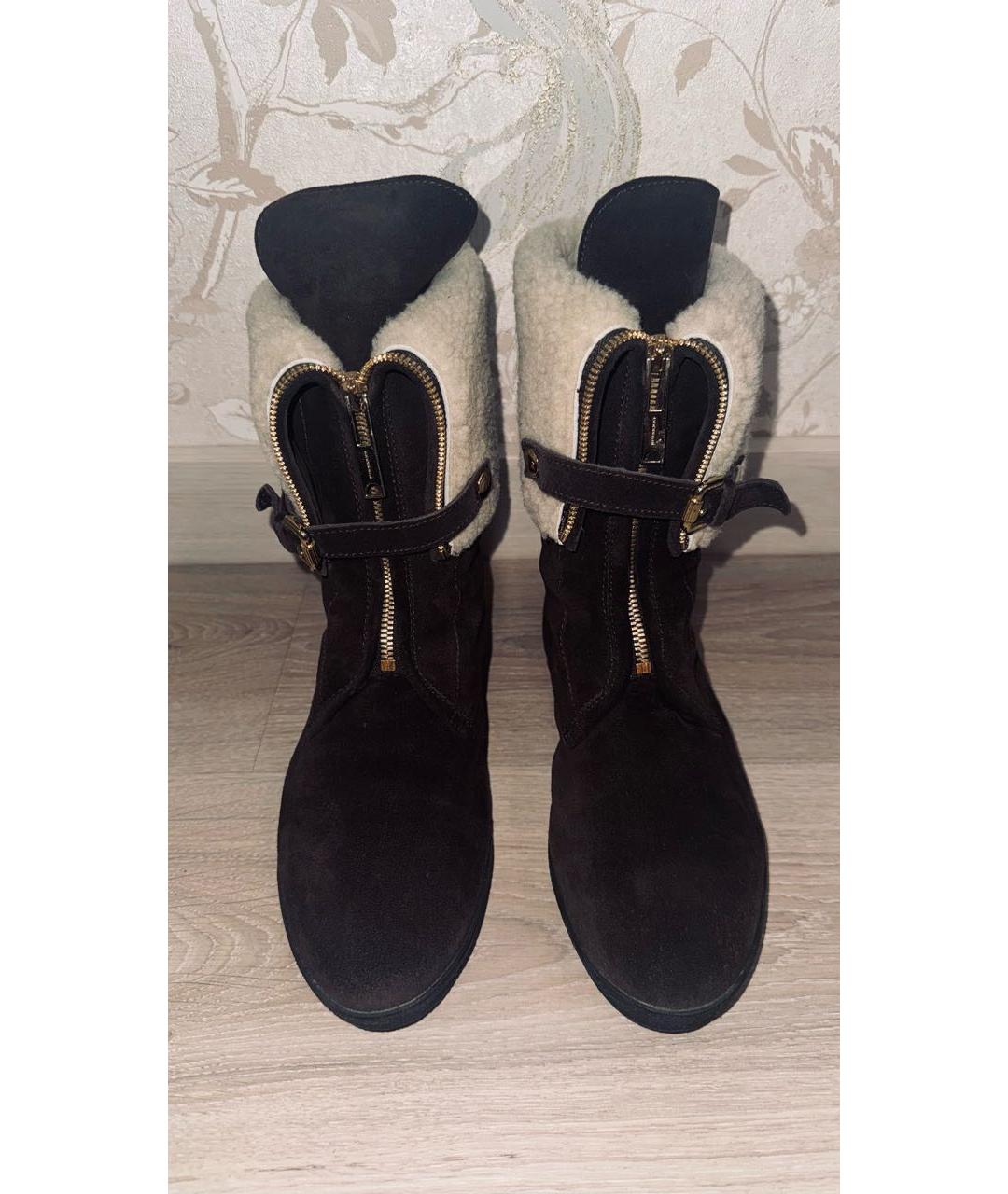 BURBERRY Коричневые замшевые полусапоги, фото 2