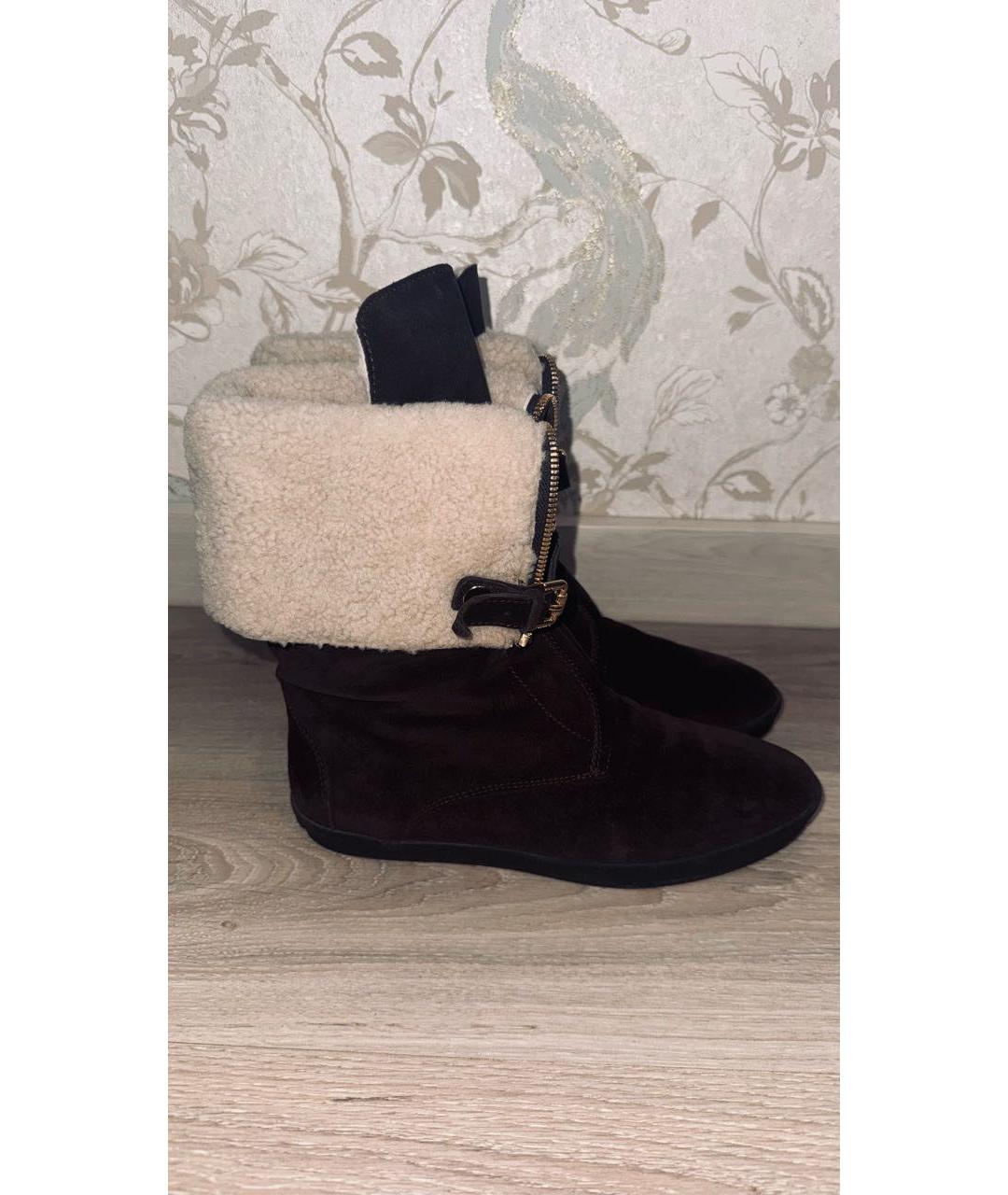 BURBERRY Коричневые замшевые полусапоги, фото 9