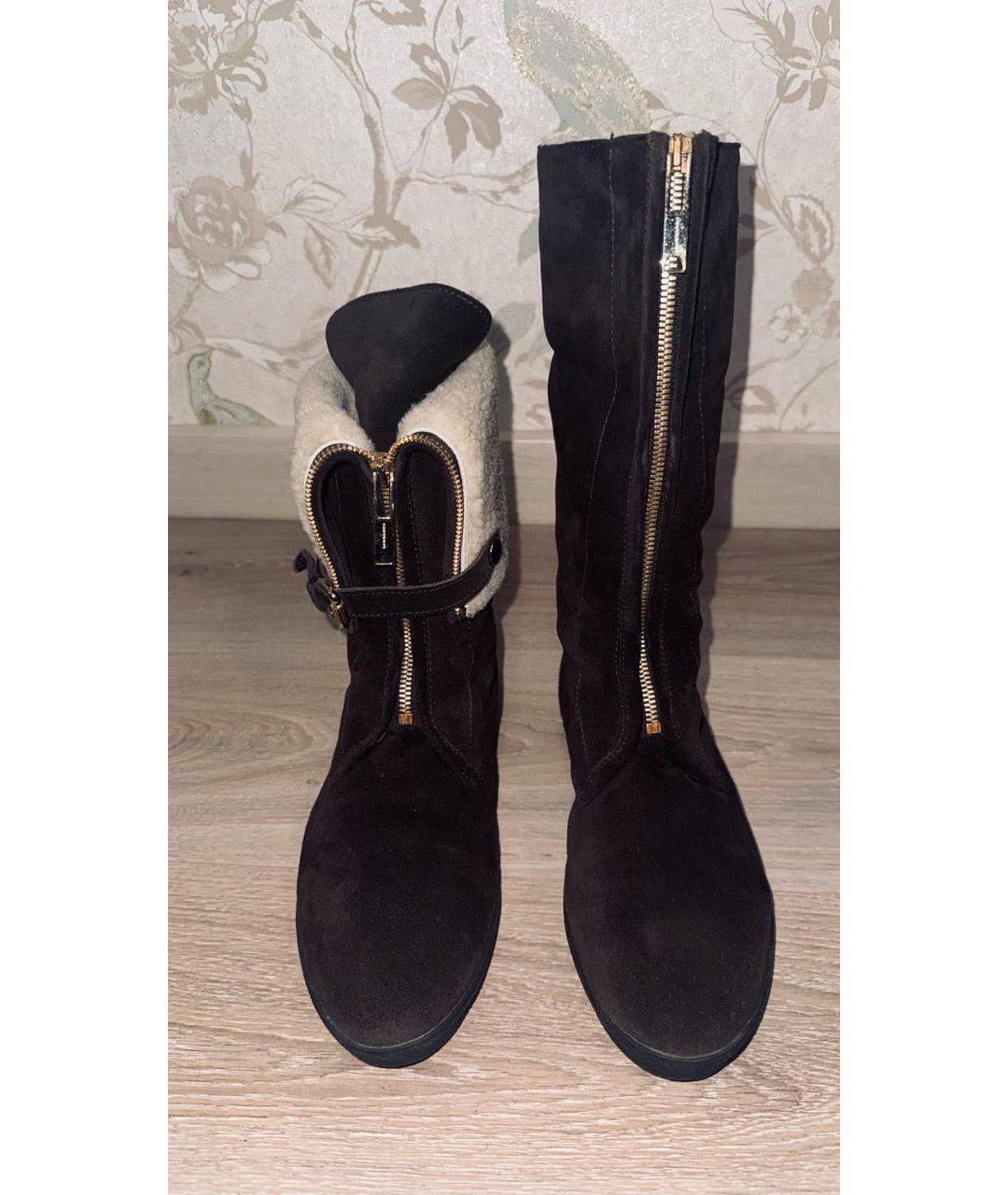 BURBERRY Коричневые замшевые полусапоги, фото 5