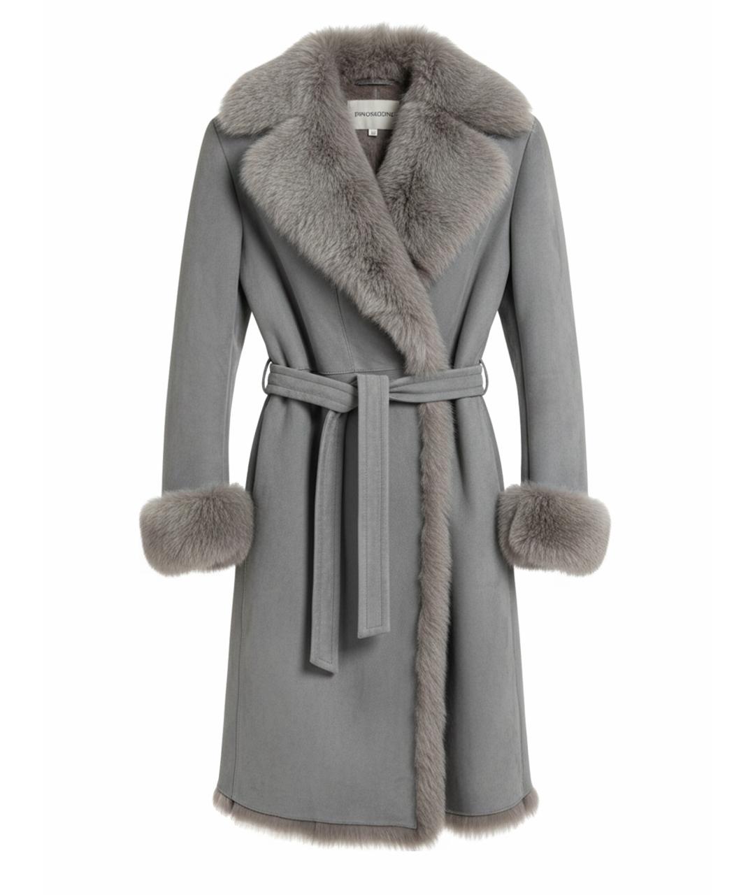 SAINT LAURENT Серая дубленка, фото 1