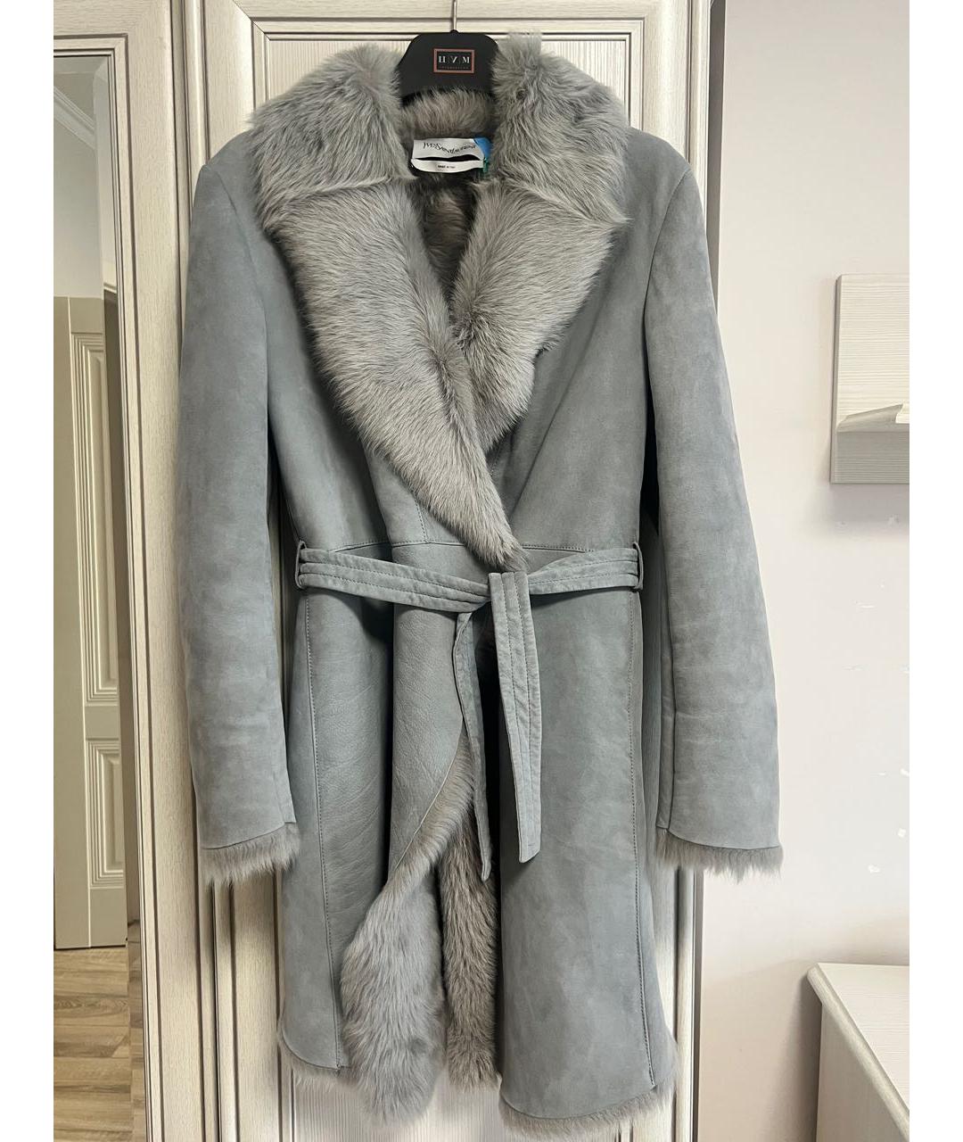 SAINT LAURENT Серая дубленка, фото 3