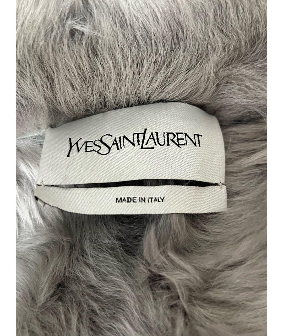 SAINT LAURENT Серая дубленка, фото 4