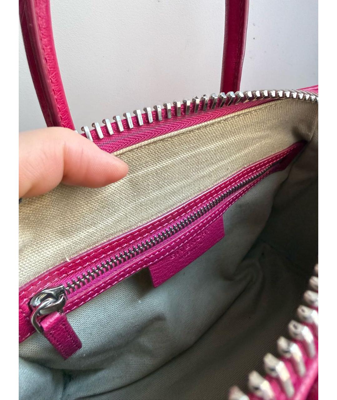 GIVENCHY Розовая кожаная сумка с короткими ручками, фото 4