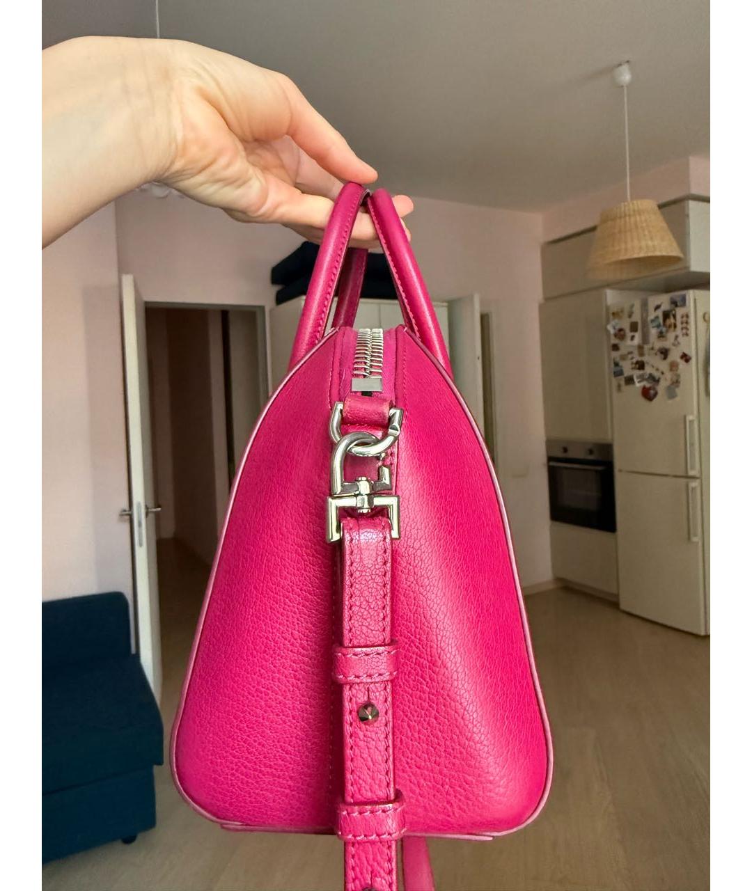 GIVENCHY Розовая кожаная сумка с короткими ручками, фото 3