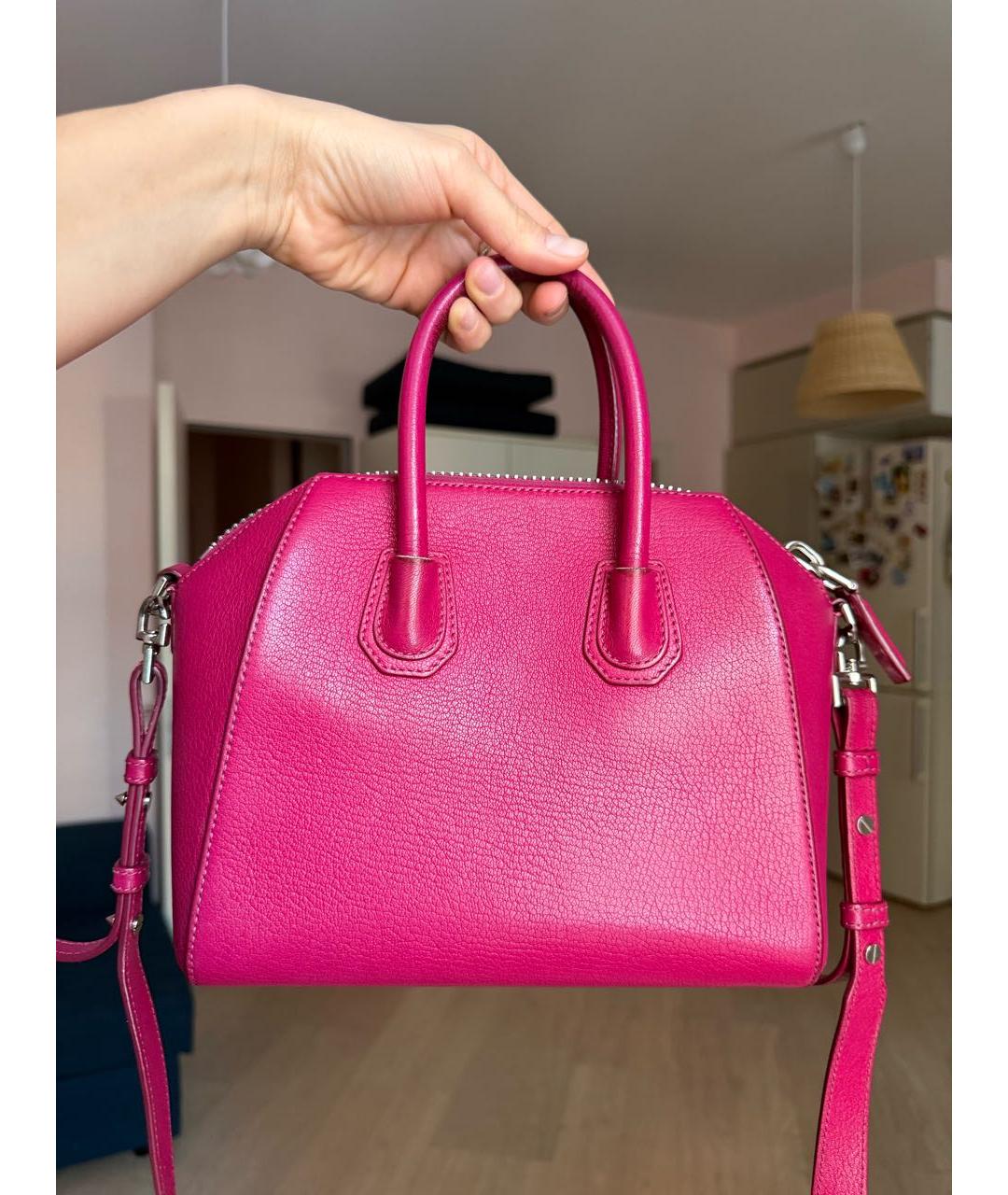 GIVENCHY Розовая кожаная сумка с короткими ручками, фото 2