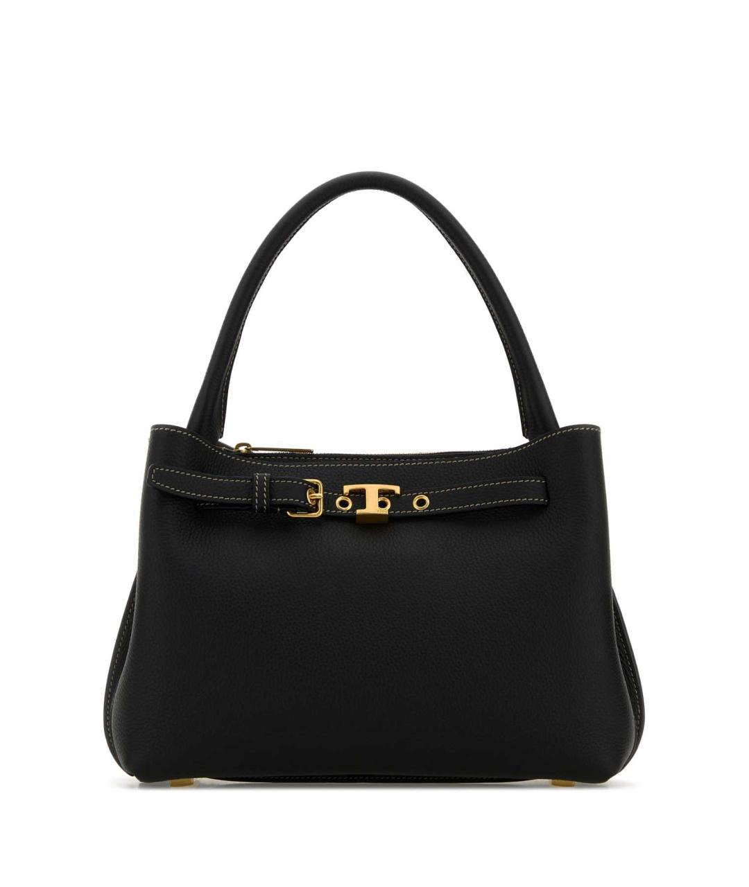 TOD'S Черная кожаная сумка с короткими ручками, фото 1