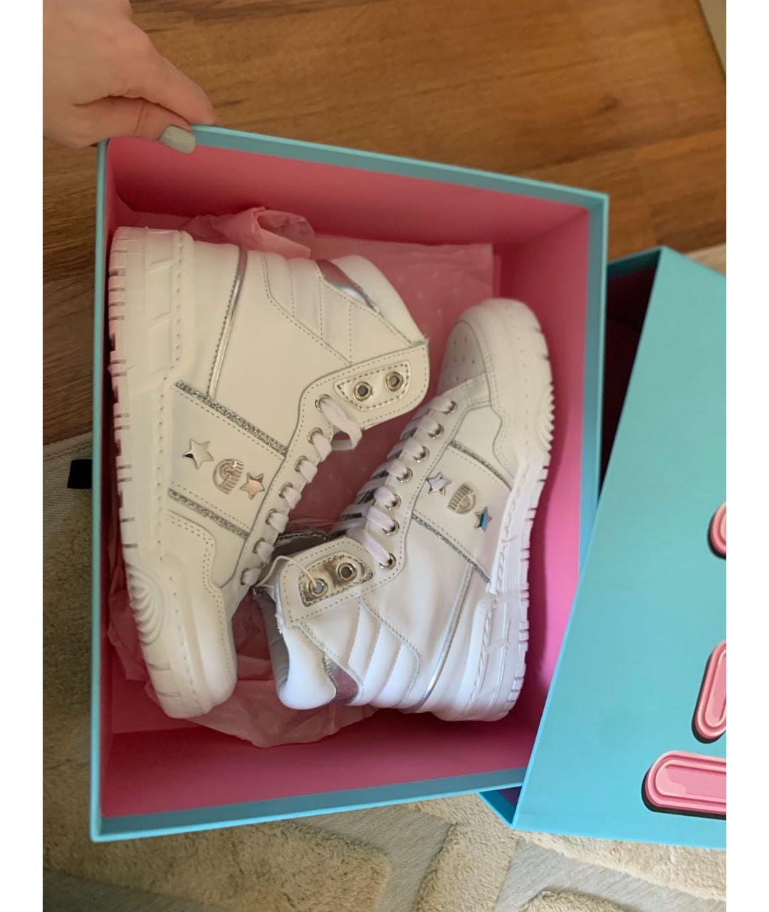 CHIARA FERRAGNI Белые кожаные кроссовки, фото 3