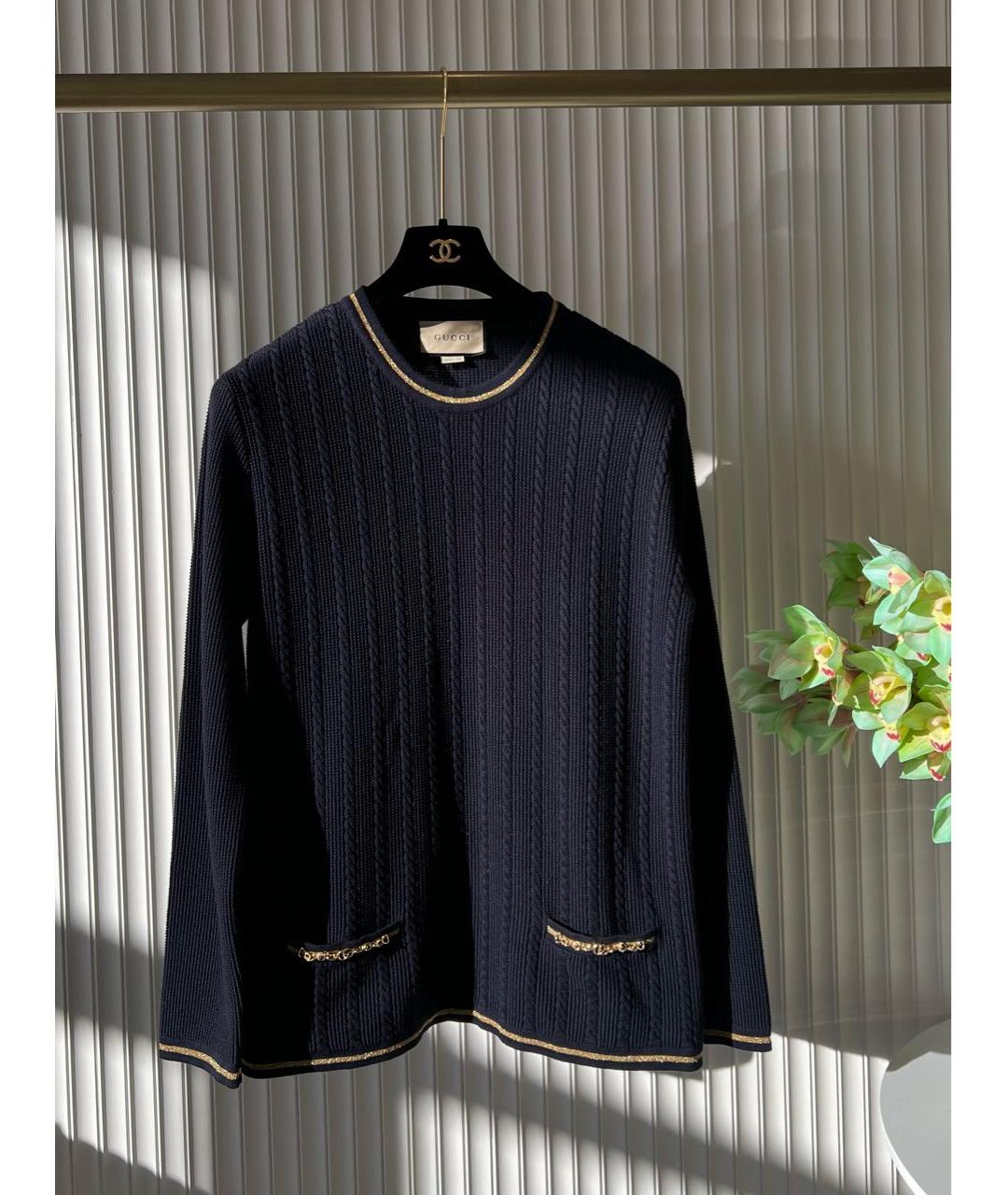 GUCCI Темно-синий джемпер / свитер, фото 9