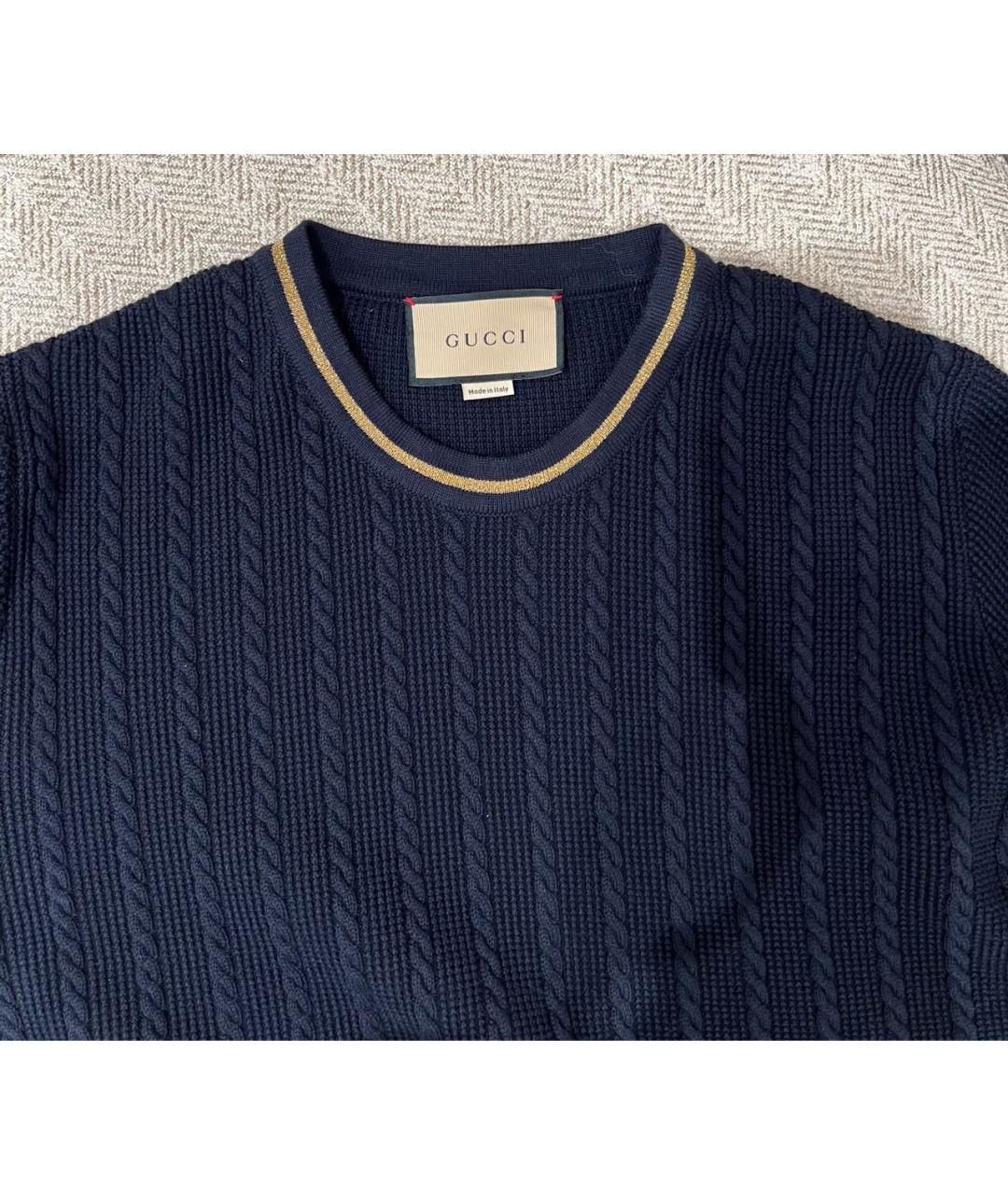 GUCCI Темно-синий джемпер / свитер, фото 4