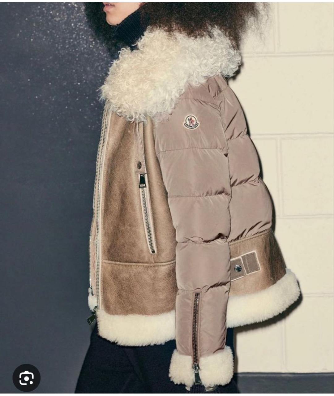 MONCLER Бежевая дубленка, фото 8