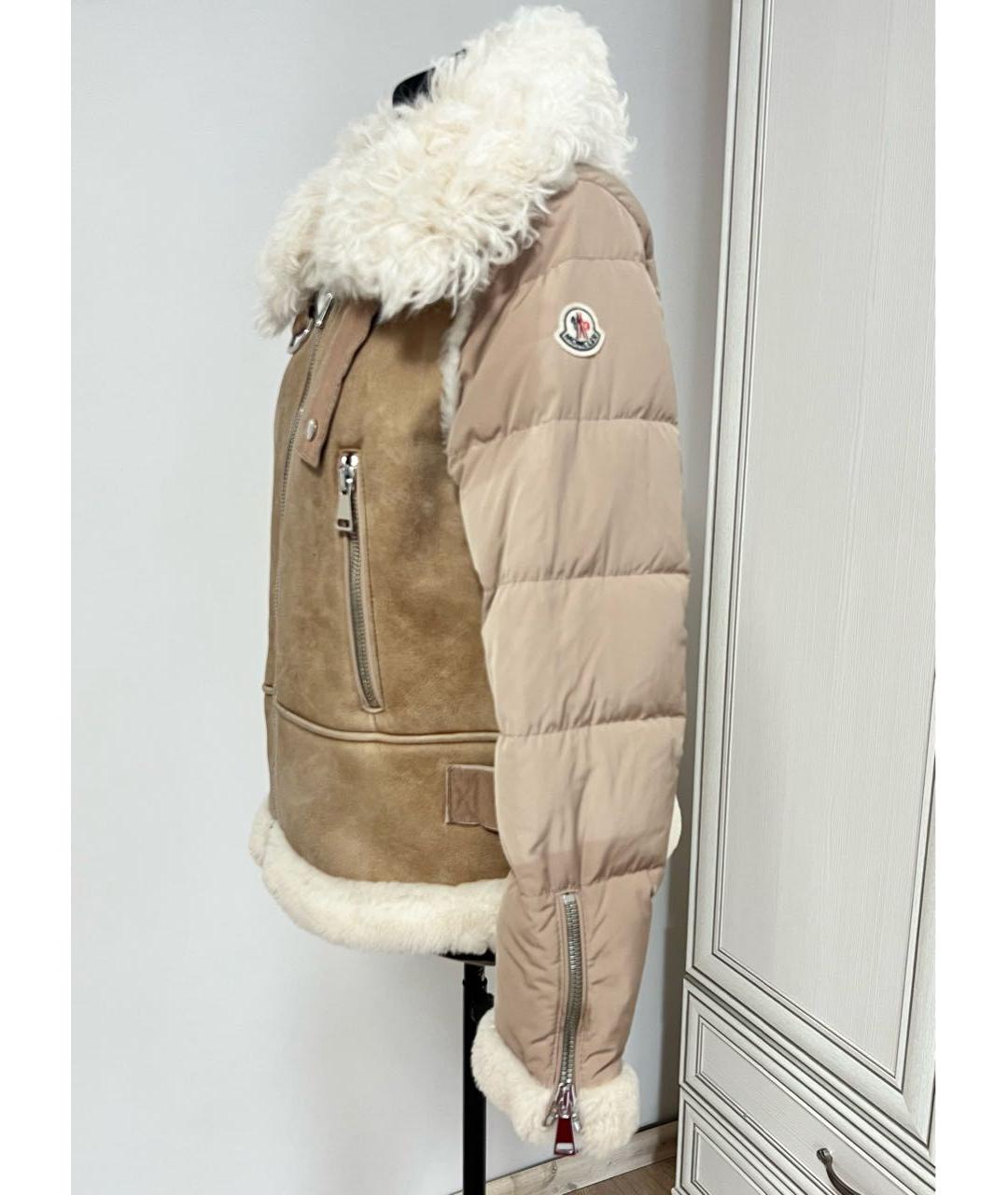 MONCLER Бежевая дубленка, фото 2