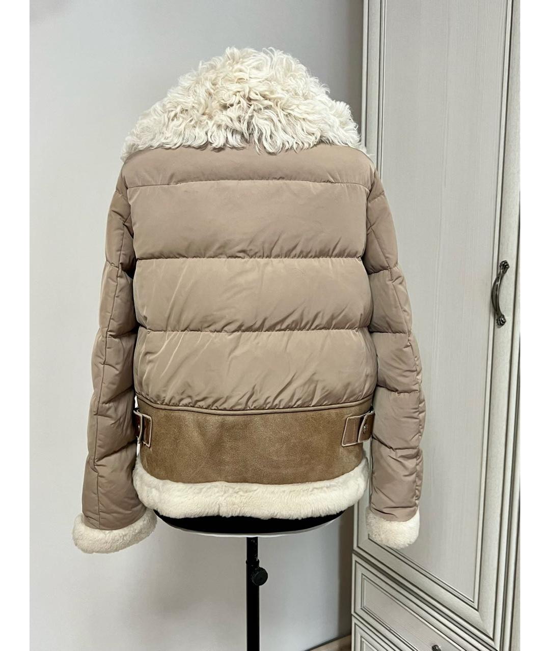 MONCLER Бежевая дубленка, фото 3