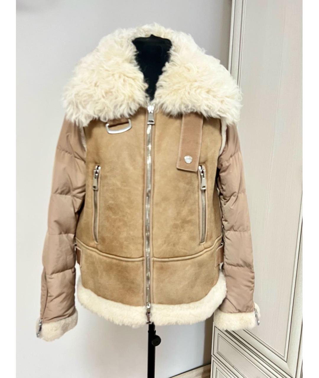 MONCLER Бежевая дубленка, фото 8