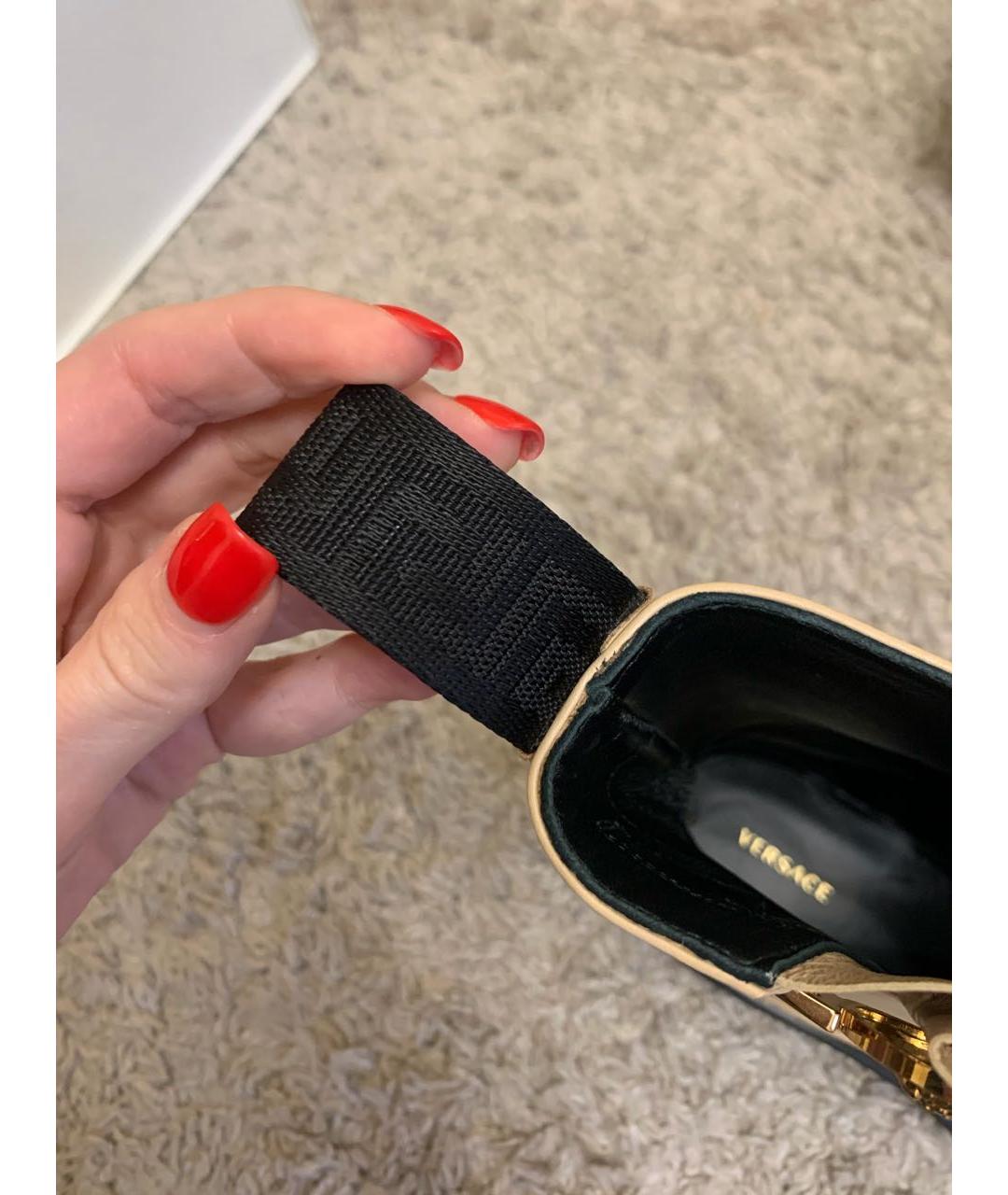 VERSACE Бежевые кожаные ботинки, фото 3