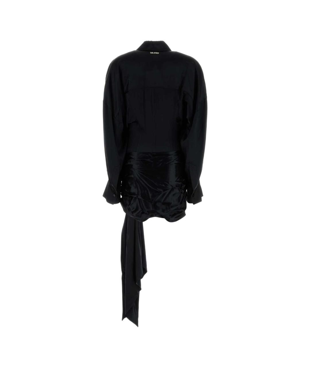 THE ATTICO Черное вискозное коктейльное платье, фото 2
