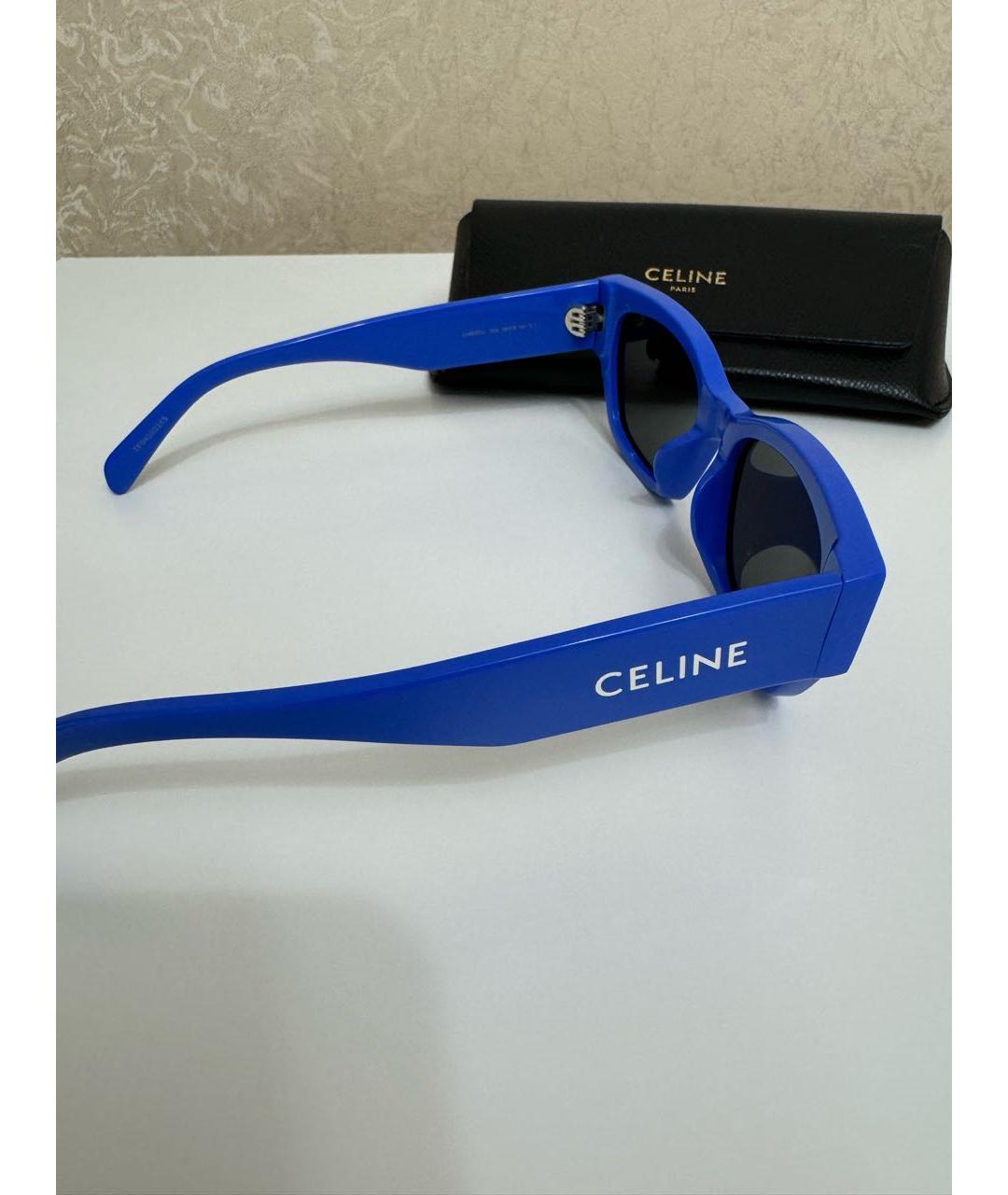 CELINE Синие пластиковые солнцезащитные очки, фото 3
