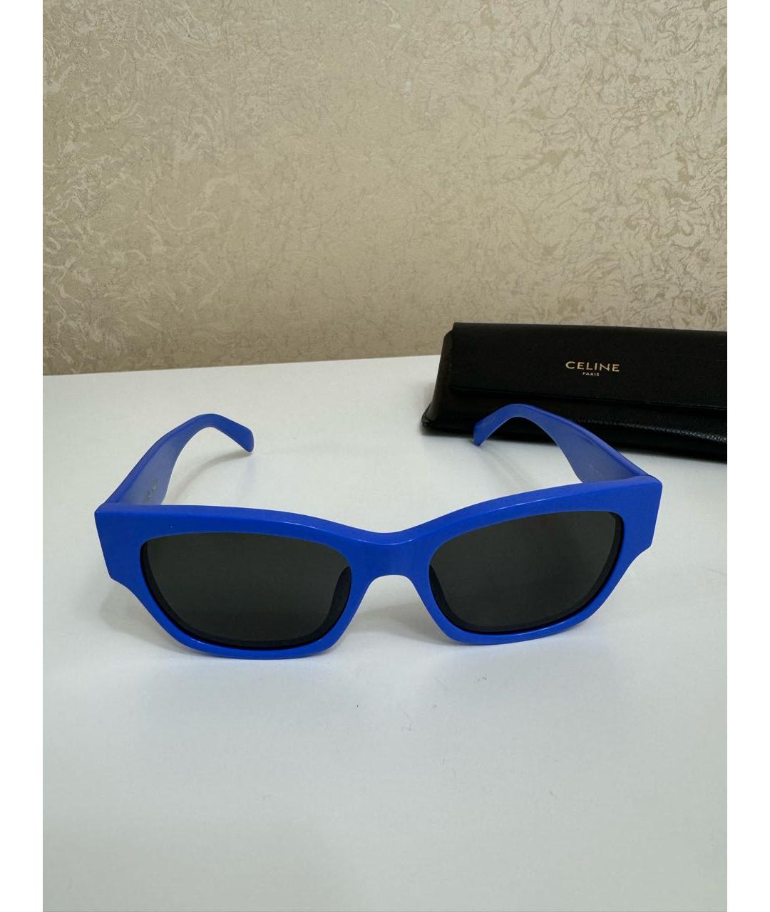 CELINE Синие пластиковые солнцезащитные очки, фото 2
