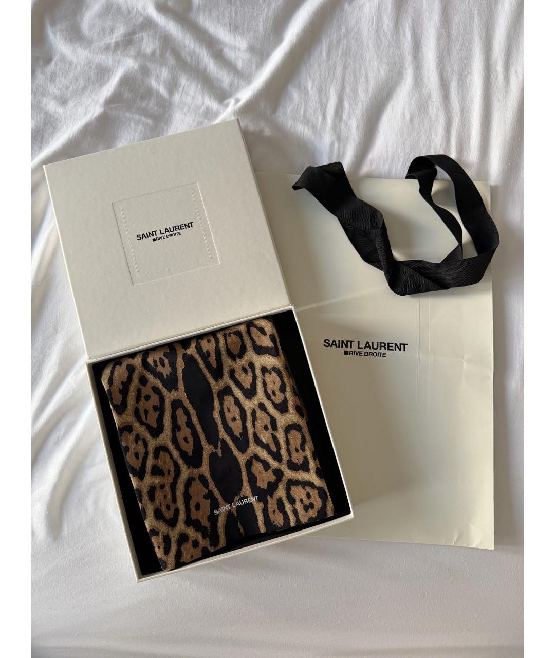 SAINT LAURENT Коричневая тканевая сумка тоут, фото 3