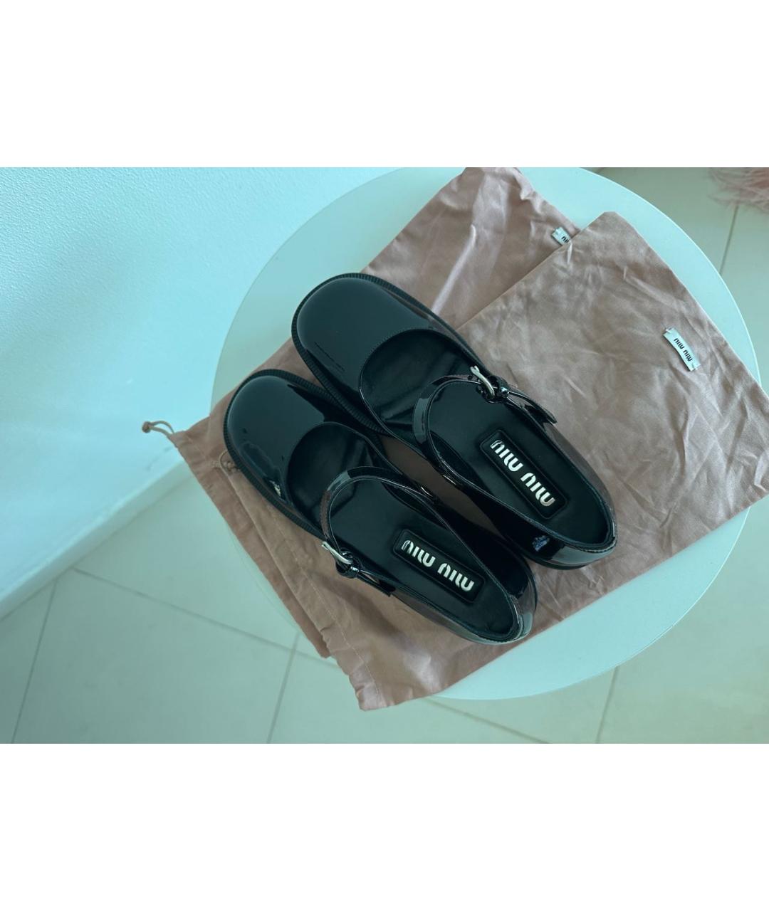 MIU MIU Черные туфли из лакированной кожи, фото 6