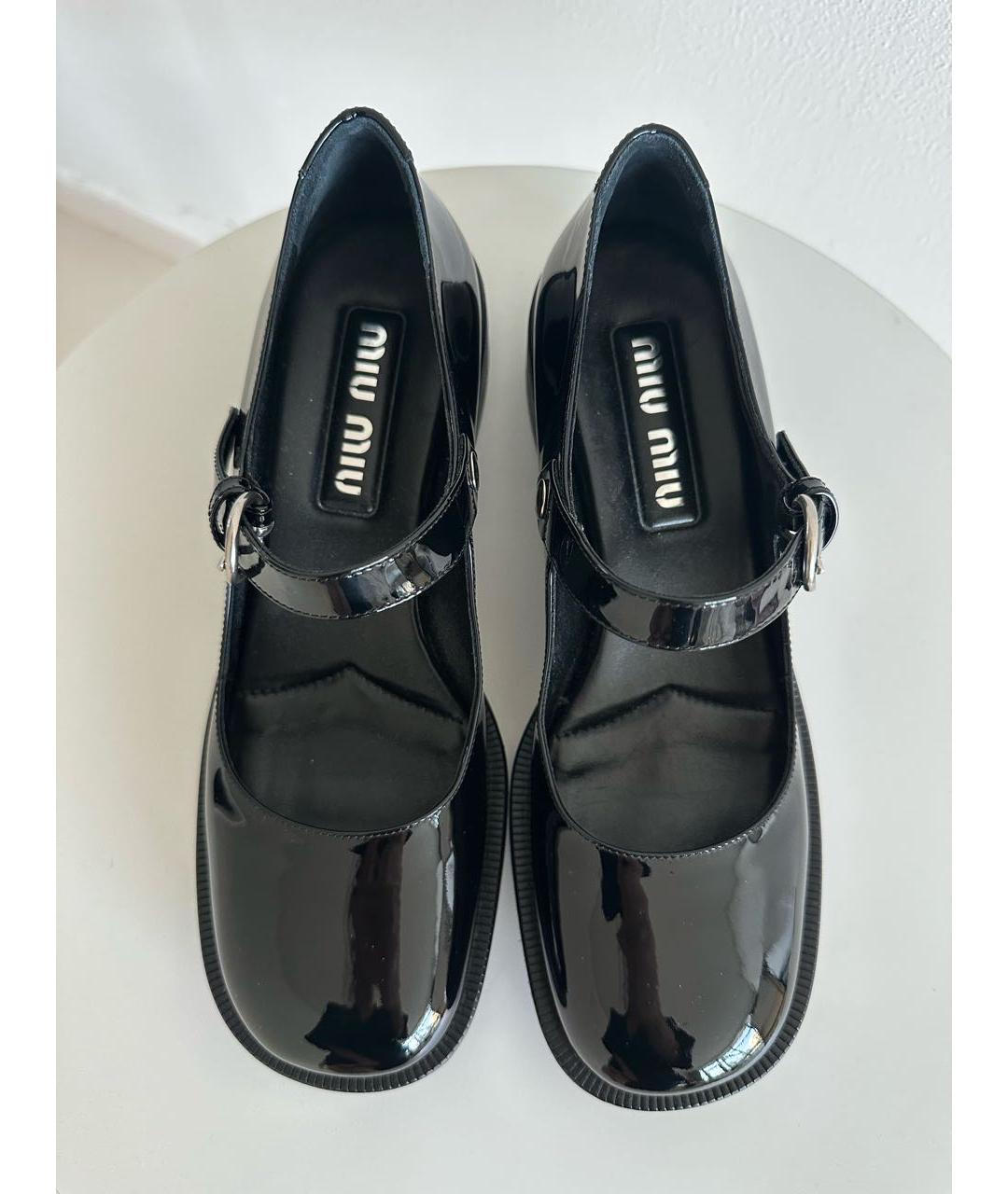 MIU MIU Черные туфли из лакированной кожи, фото 2