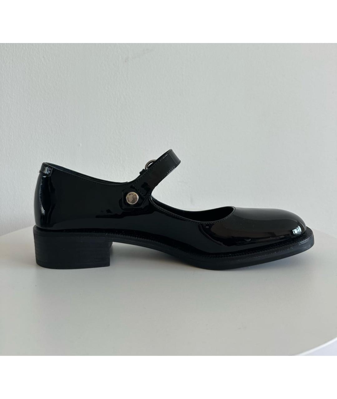 MIU MIU Черные туфли из лакированной кожи, фото 9