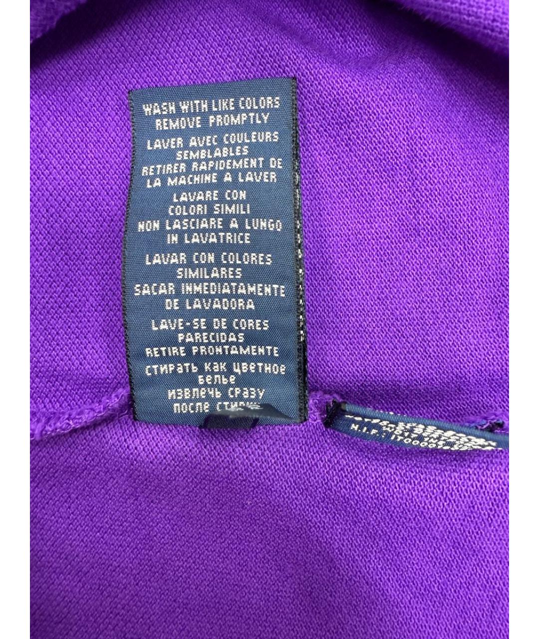 RALPH LAUREN Фиолетовая хлопковая футболка, фото 5