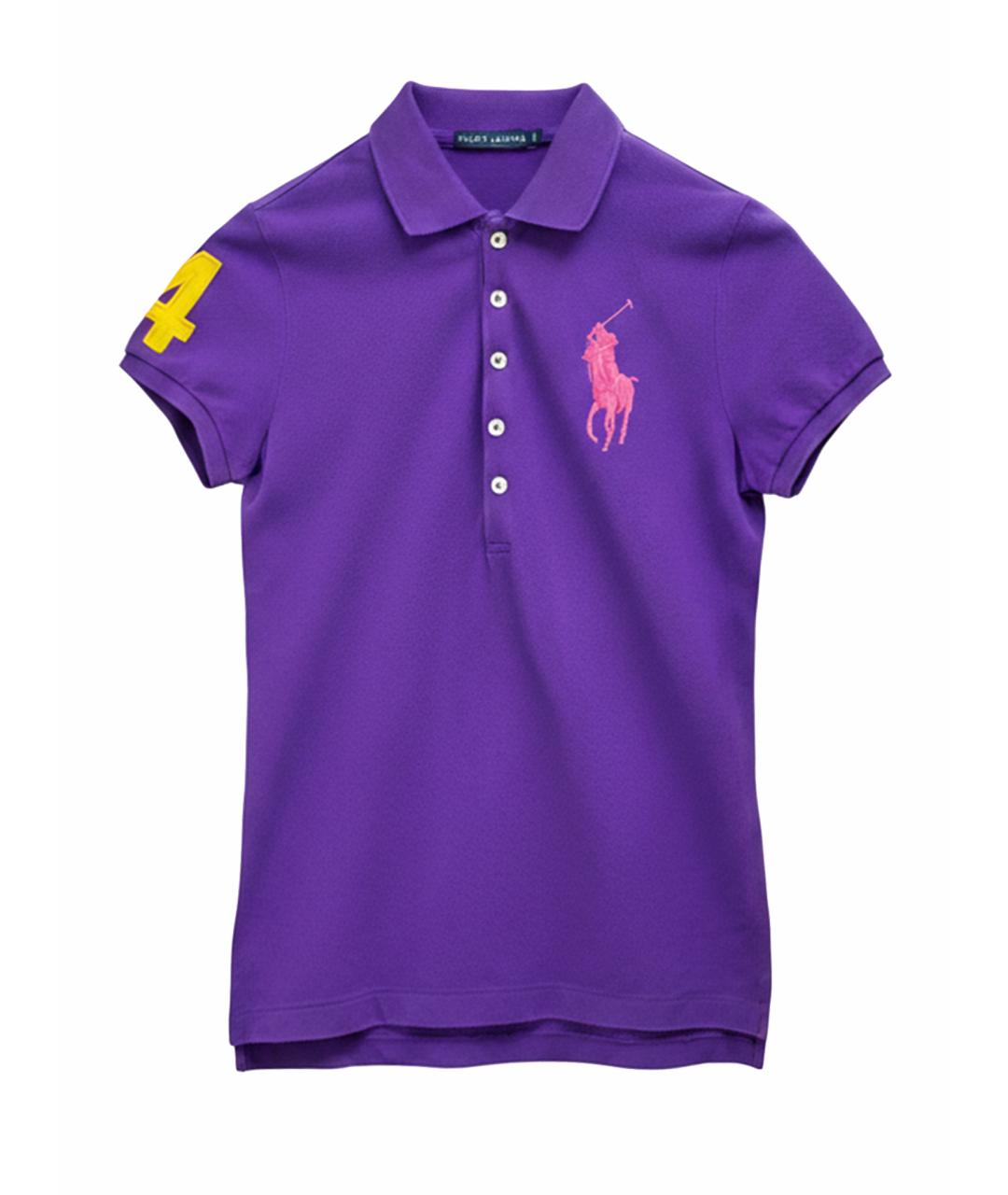RALPH LAUREN Фиолетовая хлопковая футболка, фото 1