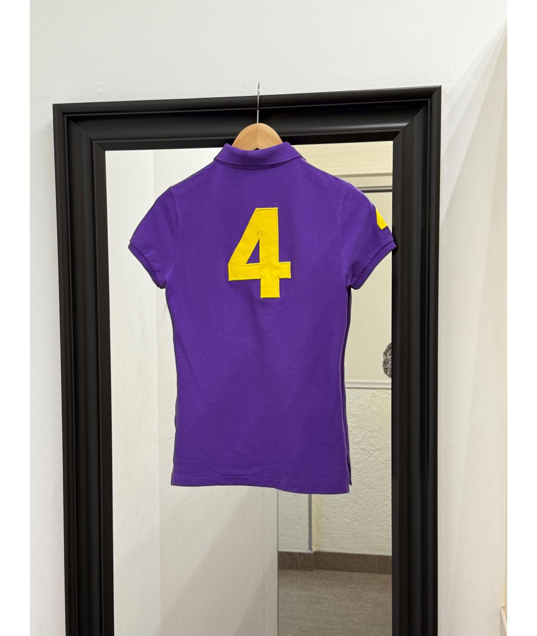 RALPH LAUREN Фиолетовая хлопковая футболка, фото 2