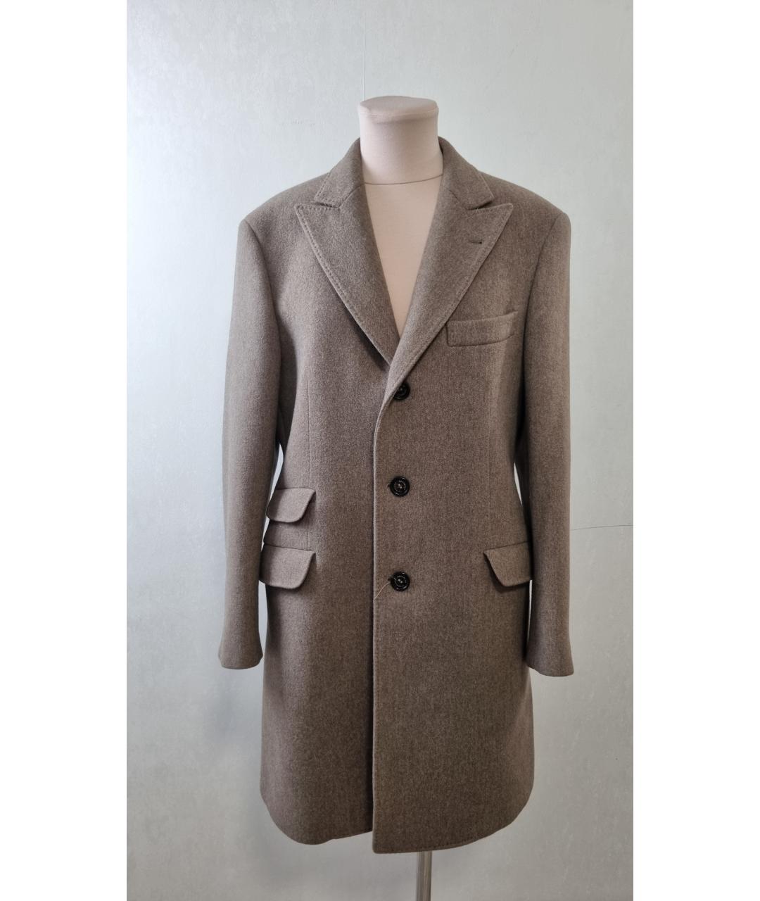 BRUNELLO CUCINELLI Бежевое шерстяное пальто, фото 9