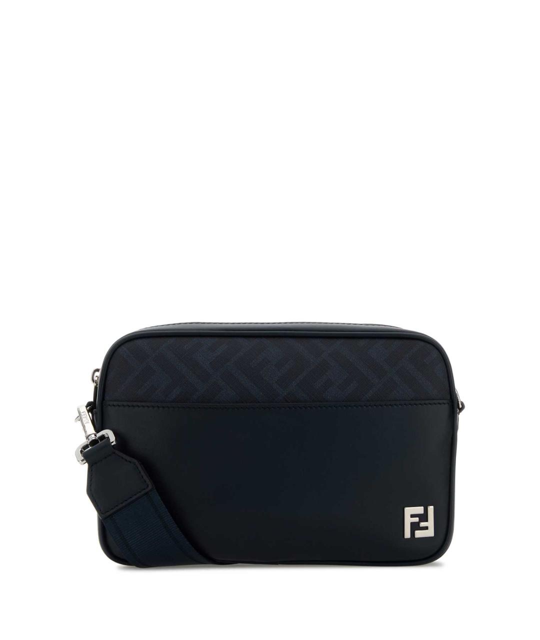 FENDI Темно-синяя кожаная сумка на плечо, фото 1