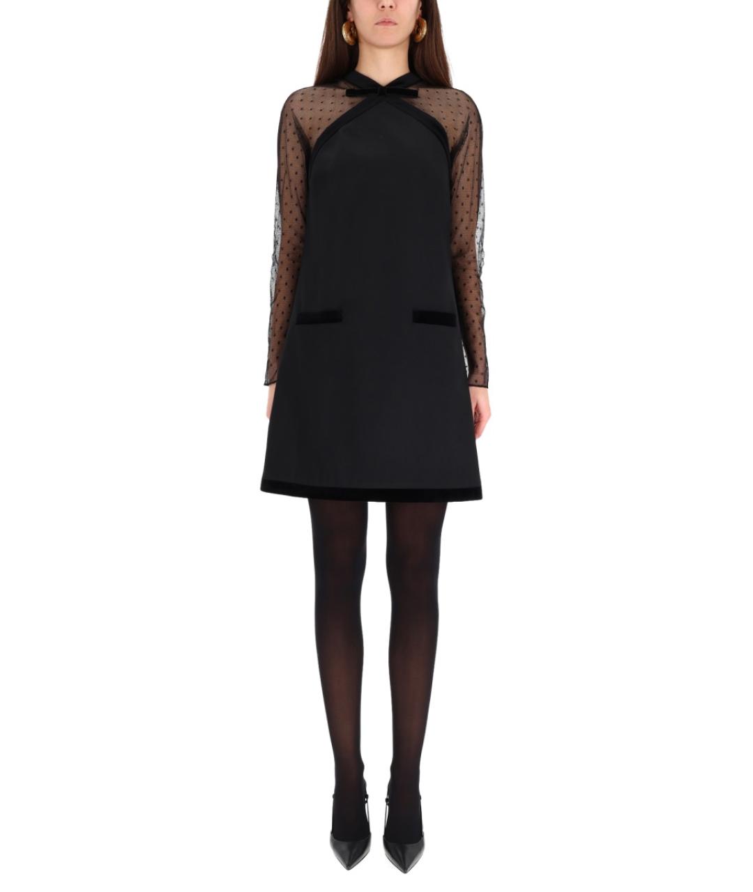 NINA RICCI Черное шерстяное платье, фото 2