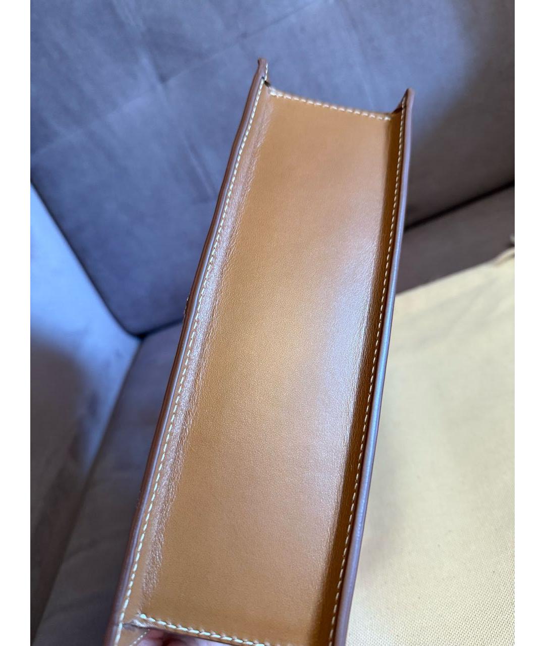 JACQUEMUS Коричневая кожаная сумка с короткими ручками, фото 8