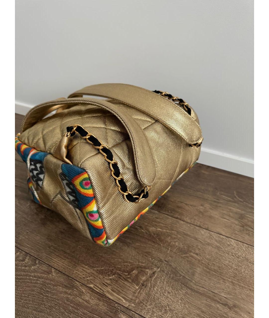 CHANEL Золотой деним рюкзак, фото 6