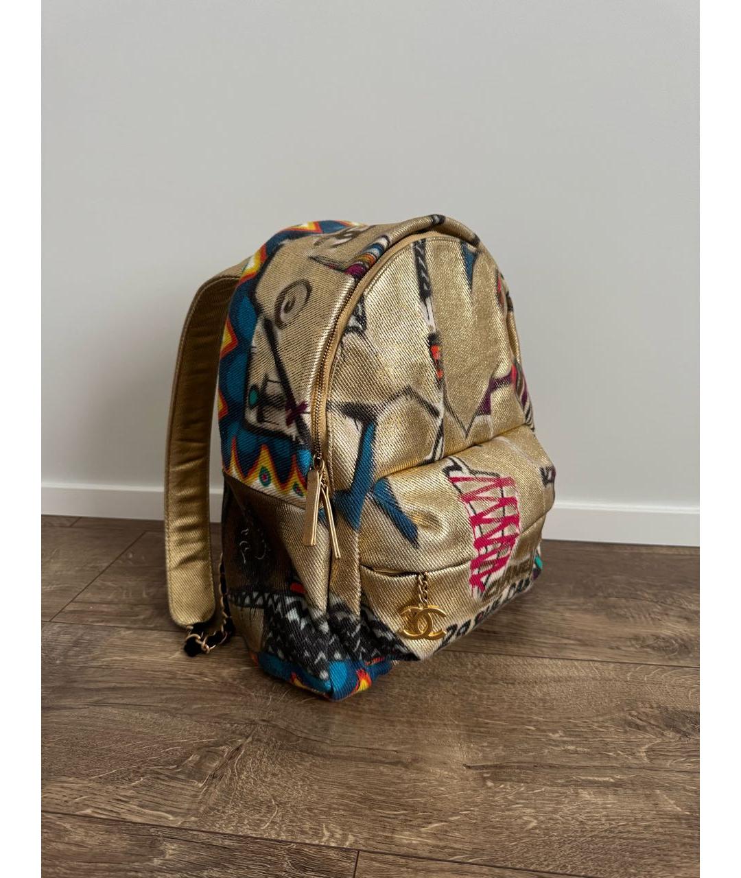 CHANEL Золотой деним рюкзак, фото 2