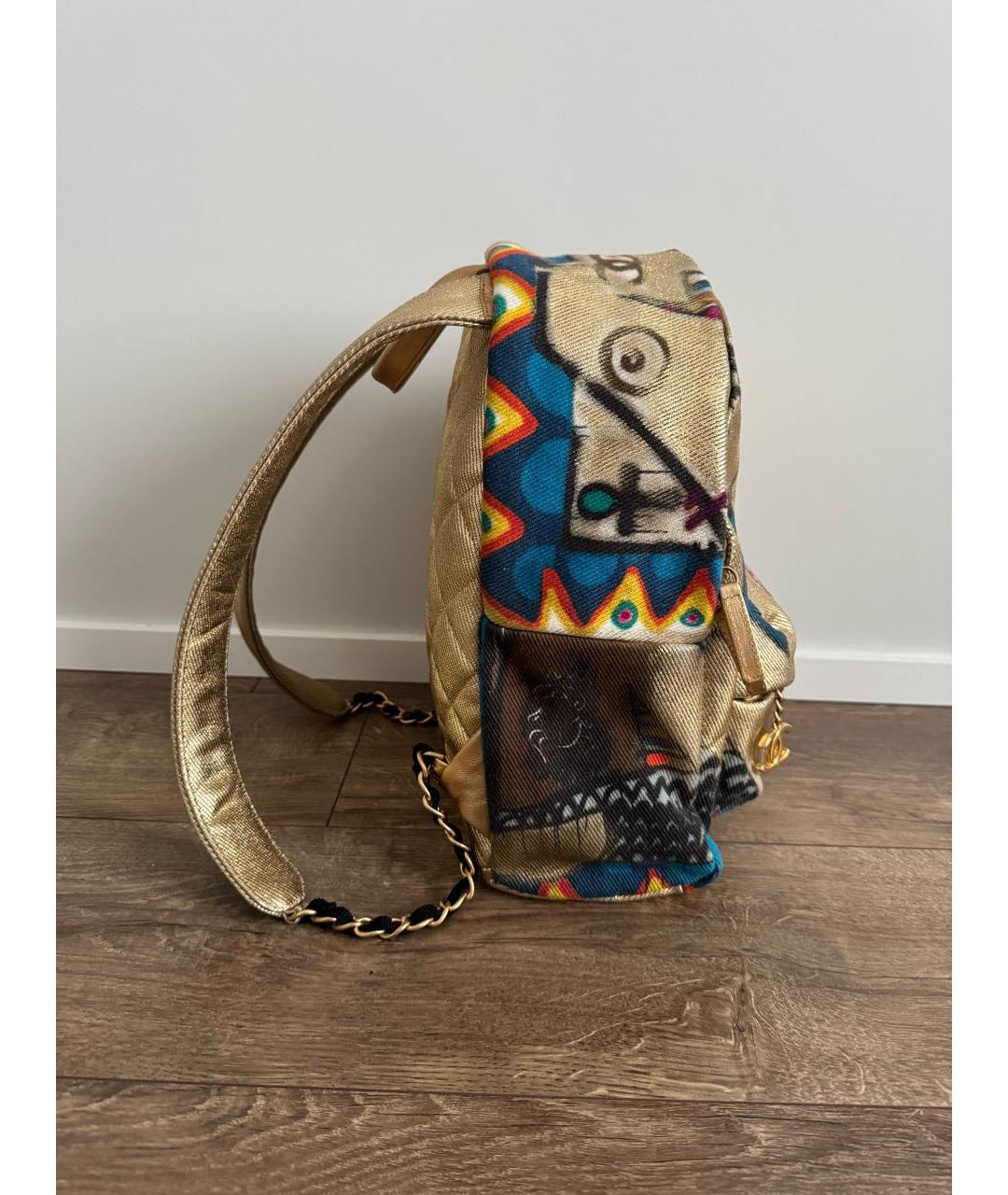 CHANEL Золотой деним рюкзак, фото 3