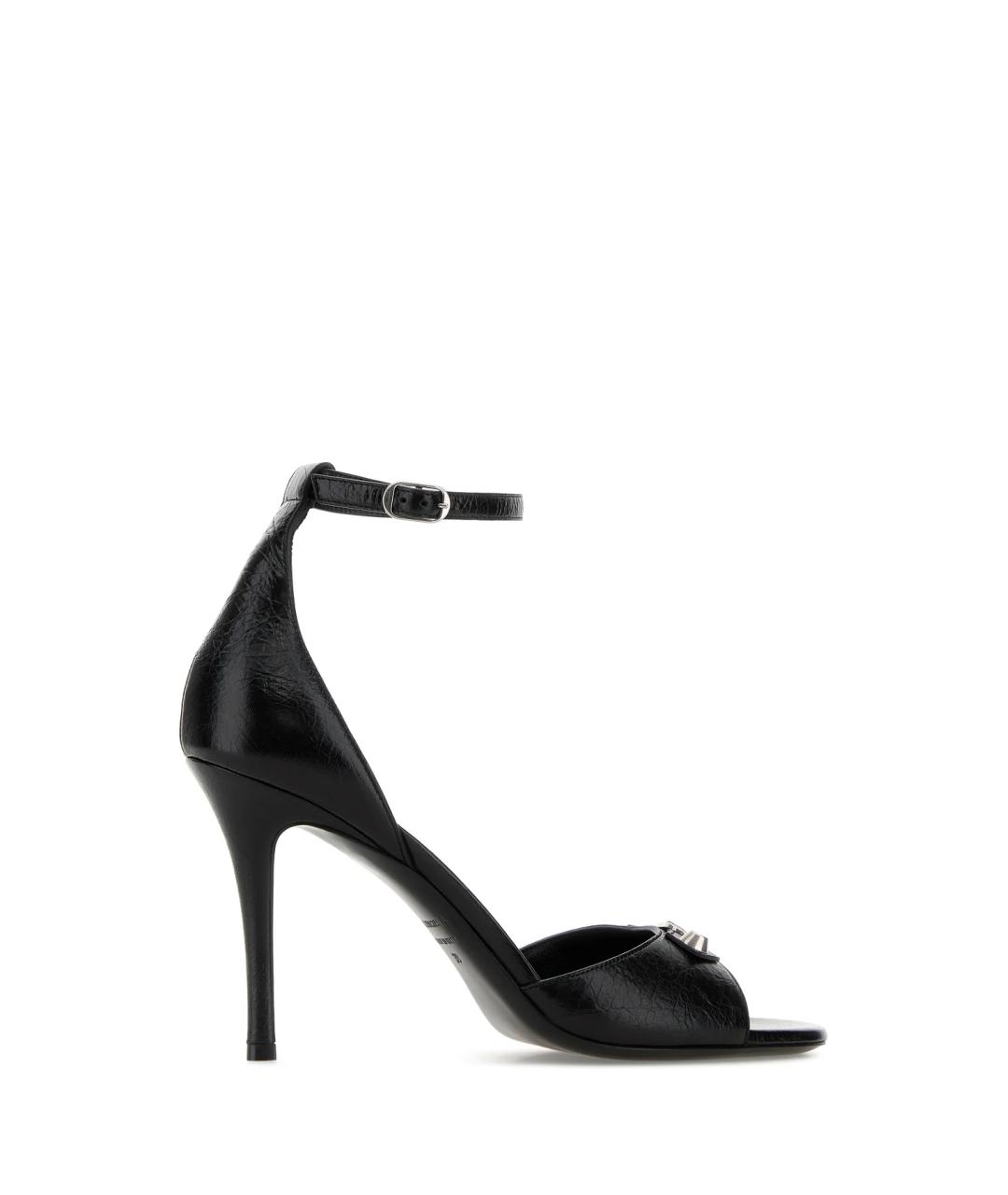 BALENCIAGA Черные кожаные босоножки, фото 3