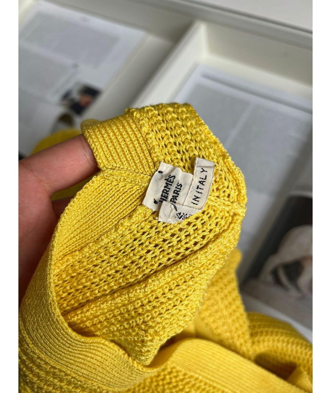 HERMES Желтый кардиган, фото 3