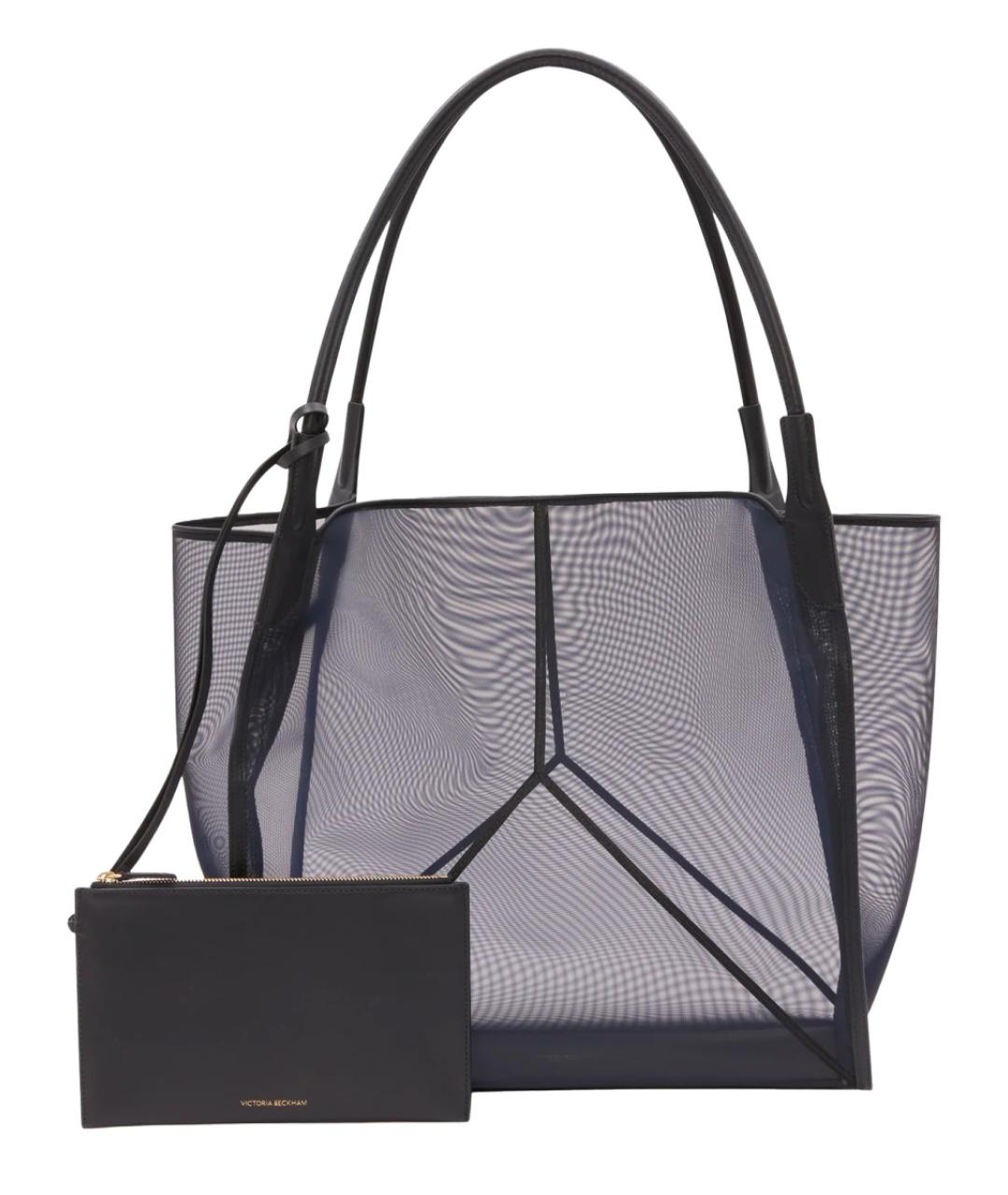 VICTORIA BECKHAM Темно-синяя синтетическая сумка тоут, фото 1